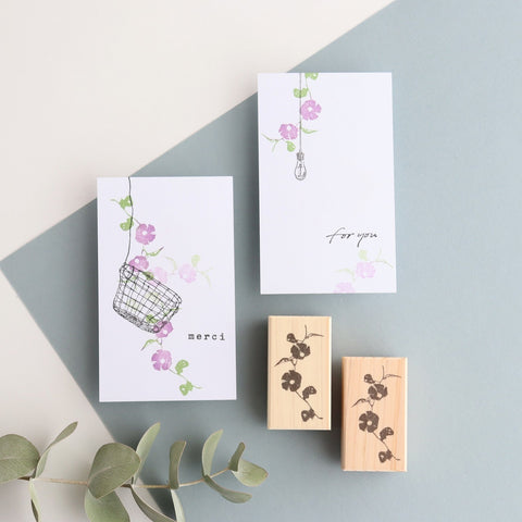 always smile rubber stamp - Morning glory