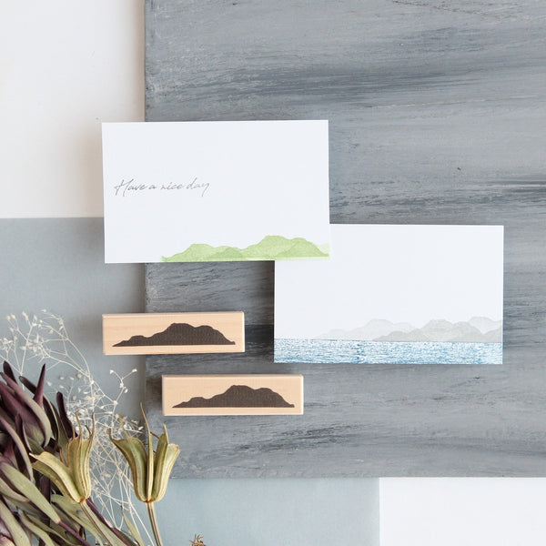 always smile rubber stamp - Mountain