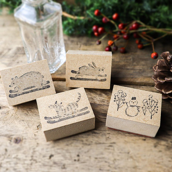 Keibunsha - Rubber Stamp - Winter animals
