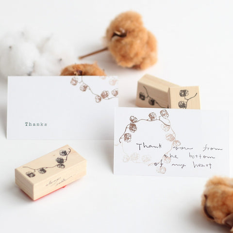 always smile rubber stamp - Cotton flower