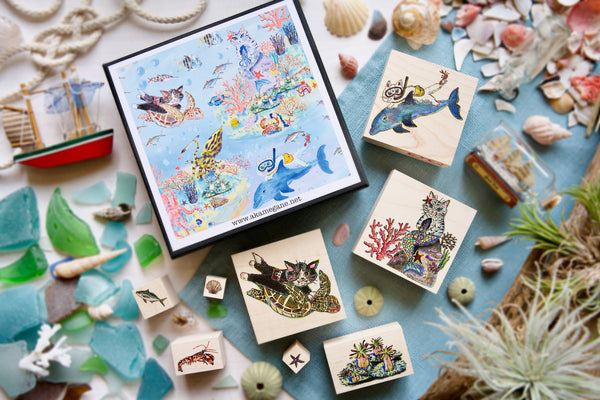 Akamegane stamp - Light blue sea complete box (Pre-order)