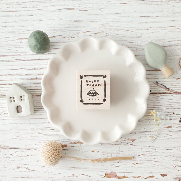 Hankodori stamp - Hanko message / UFO enjoy today