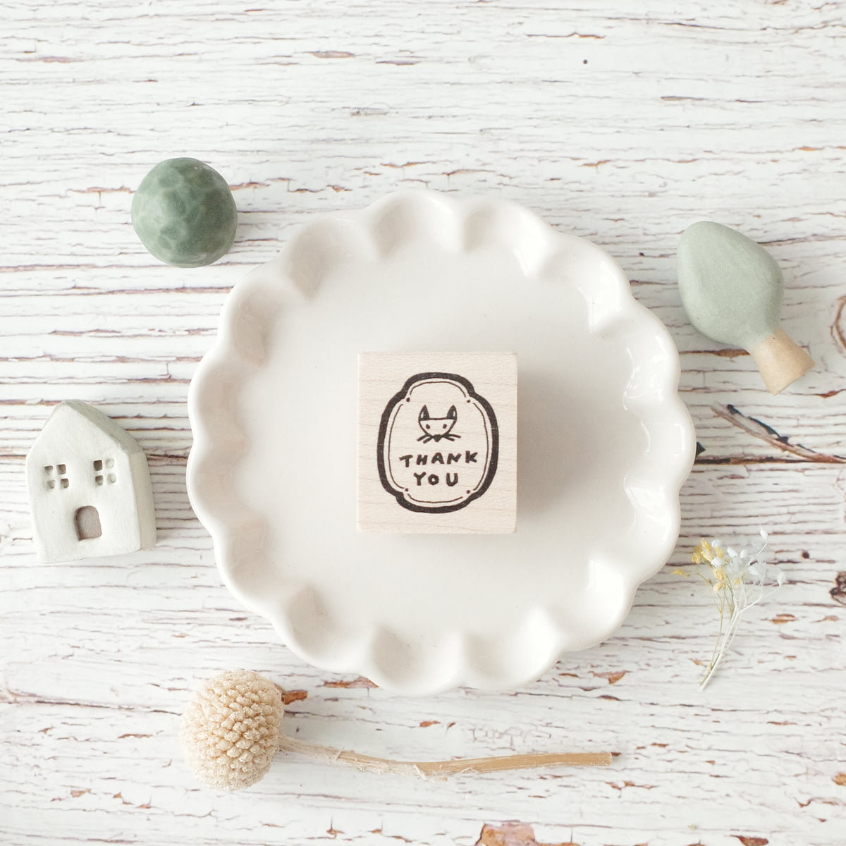 Hankodori stamp - Hanko message / Fox thank you– petit zakkaya