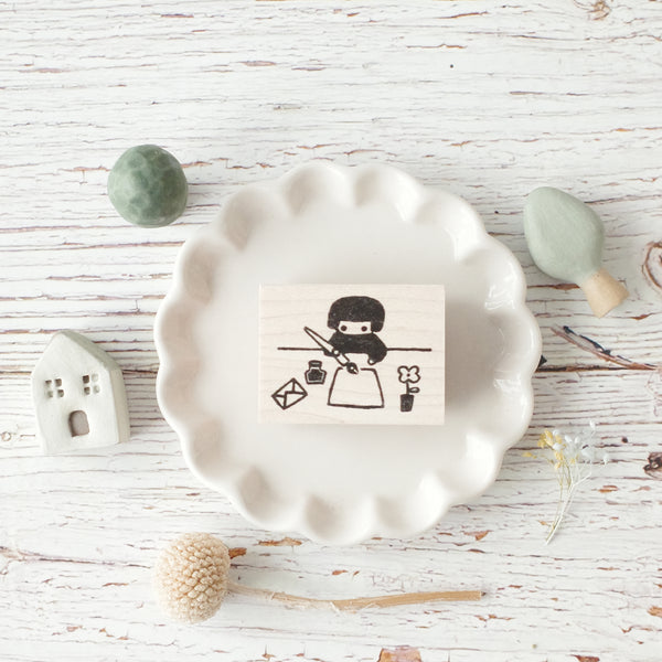 Hankodori stamp - Let's write a letter (Large)