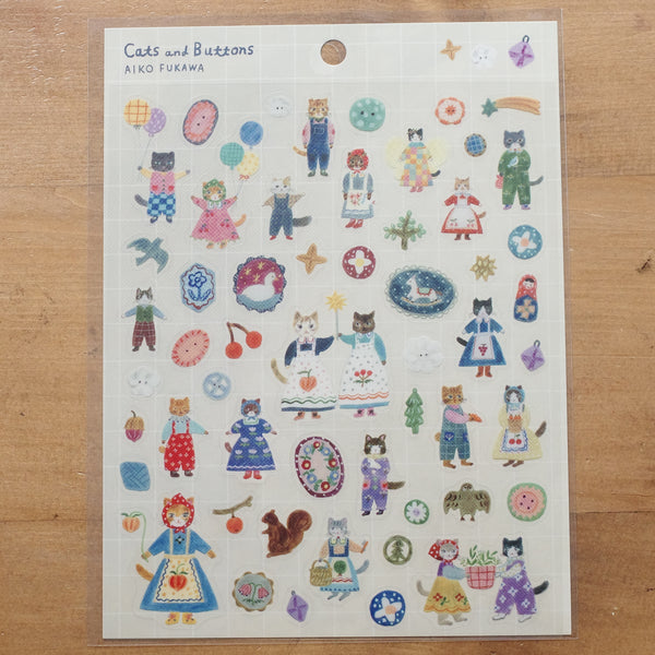 Cozyca Products sticker - Aiko Fukawa - Cat & Button