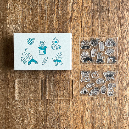 Mizushima - Tadashi Nishiwaki× mizushima JIZAI Clear Stamps People and Food