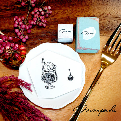Mon poche rubber stamp - Cream Soda