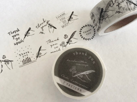 Oeda Letterpress Masking Tape - Handwritten 7pattern thank you