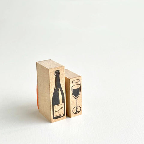 Redbug rubber stamp - Wine & Glass