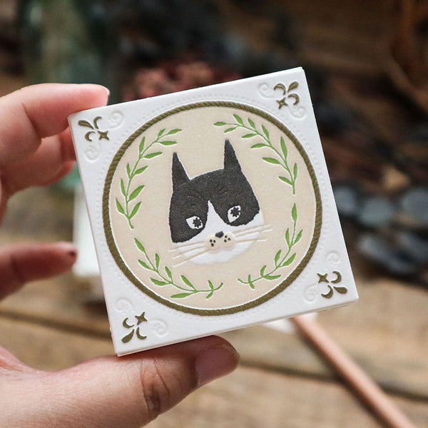 Keibunsha - Letterpress Box Memo (Cat)