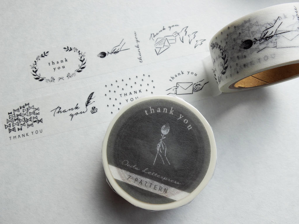Oeda Letterpress Masking Tape - 7pattern thank you