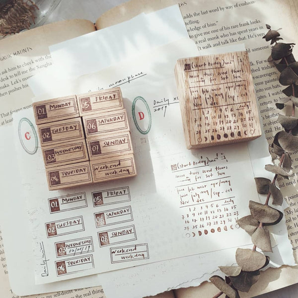 kurukynki rubber stamp - Daily Mini Stamp (set of 8)