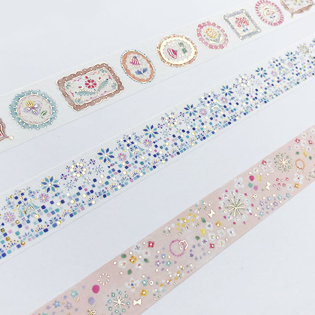 Papier Platz x waka Masking Tape - foil stamping Floret (bottom one)