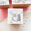 Two black circles - 【All About Red】Machine-made stamp set (4 Stamps)