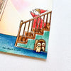 Two black circles - THE ADVENTURE MEMORIES The Little Elf’s Home postcard