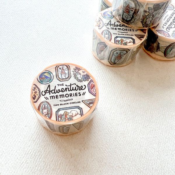 Two black circles - THE ADVENTURE MEMORIES washi masking tape
