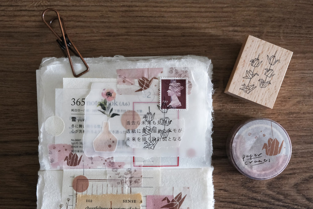 Eileen Tai rubber stamp - Paper Cranes Strings