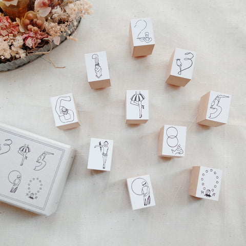 Rakui Hana Number Rubber Stamps of the Circus 馬戲團數字印章