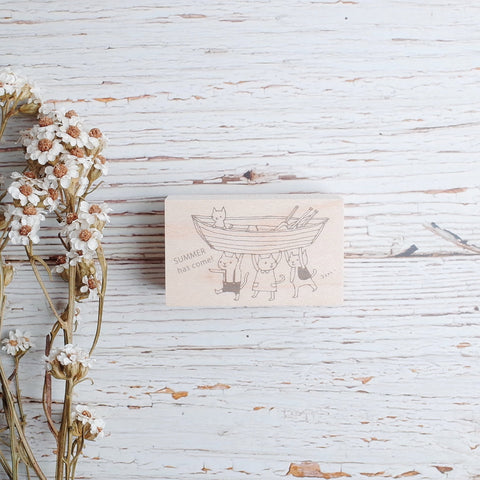 BOUS stamp - Cats with boat