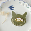 Pottering Cat Pin - Clock