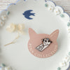 Pottering Cat Pin - Calligraphy
