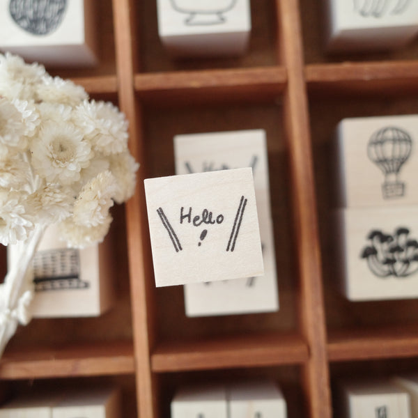 Necktie Rubber Stamp - Hello