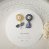 toi toi toi Handmade Accessories - Flower Earrings (Yellow x Dark Grey) (Pre-order)