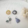 toi toi toi Handmade Accessories - Flower Earrings (Purple x Caramel) (Pre-order)