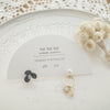 toi toi toi Handmade Accessories - Flower & Butterfly Earrings (Dark Grey) (Pre-order)
