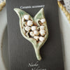 Naoko Nakajima Handmade Ceramic Brooch - Lily of the Valley