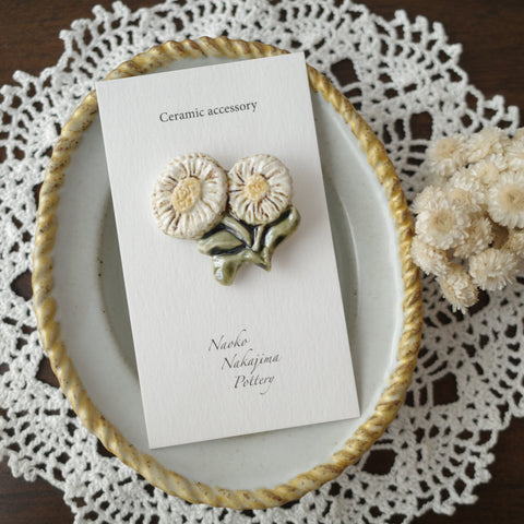 Naoko Nakajima Handmade Ceramic Brooch - Daisy