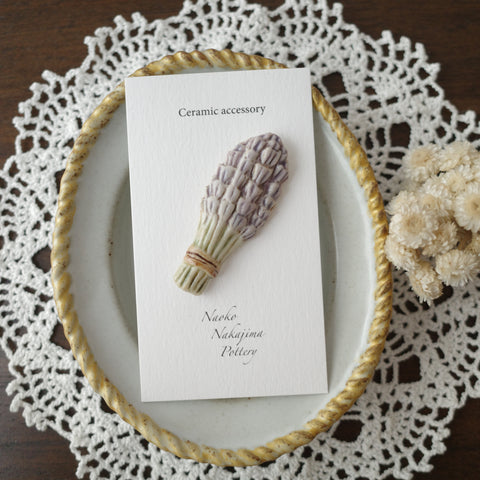 Naoko Nakajima Handmade Ceramic Brooch - Lavender