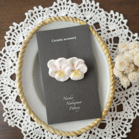 Naoko Nakajima Handmade Ceramic Brooch - Pansy