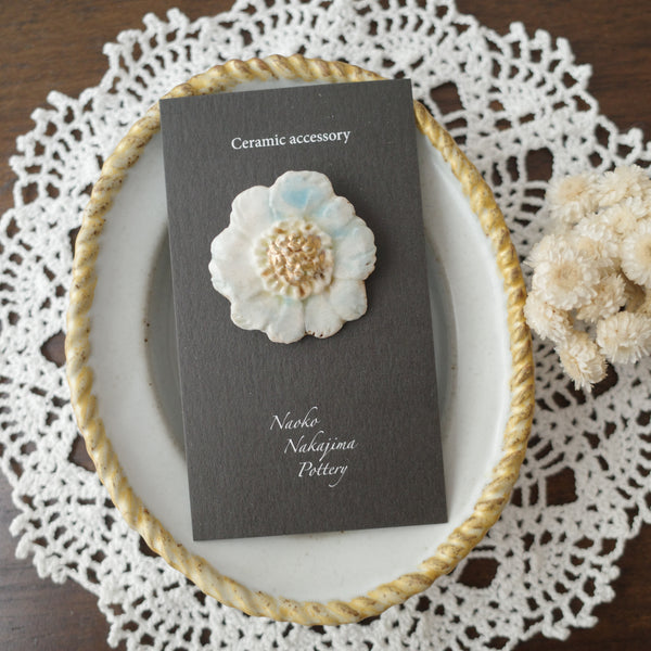 Naoko Nakajima Handmade Ceramic Brooch - Scabiosa