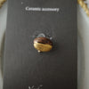 Naoko Nakajima Handmade Ceramic Earring - Coffee Bean