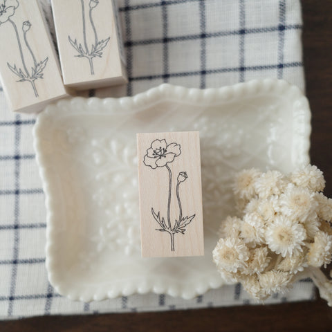 Hutte Paper Works Stamp - Poppy