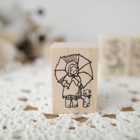 Krimgen rubber stamp - Child with Umbrella