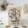 Krimgen rubber stamp - Child with Umbrella