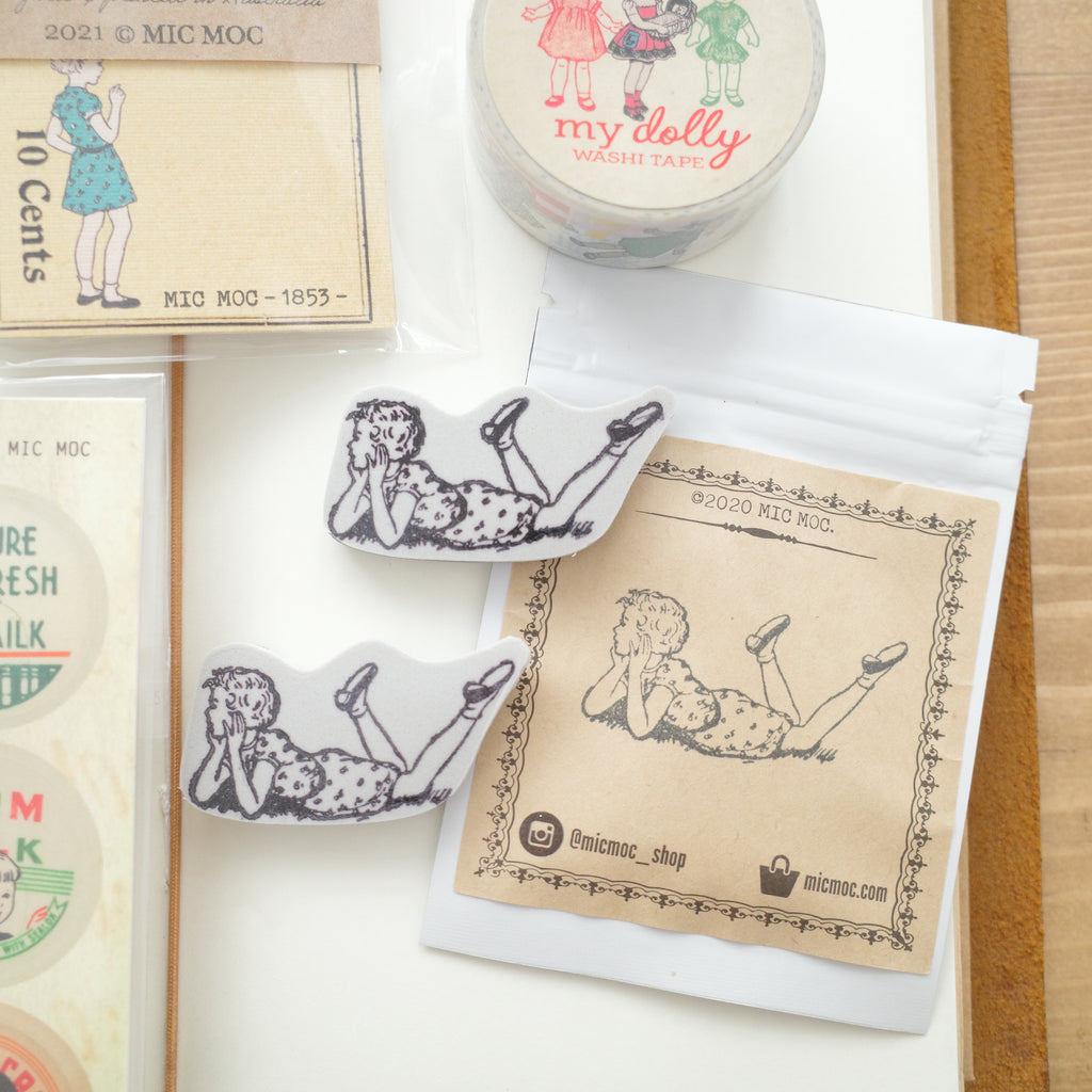 Mic Moc - 'Daydreaming Girl' Rubber Stamp
