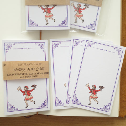 Mic Moc - Vintage Memo Card  - VMC 001 'My Play Book II'  Pom Pom Girl