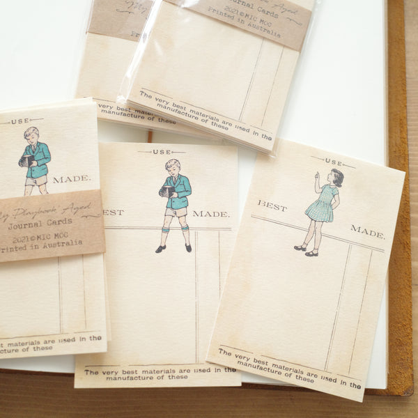 Mic Moc - Vintage Journal Card Set  -  JC 004 'My Play Book' Aged