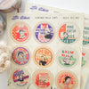 Mic Moc - 'Vintage Milk Caps' Little Stickies - A6 Sticker