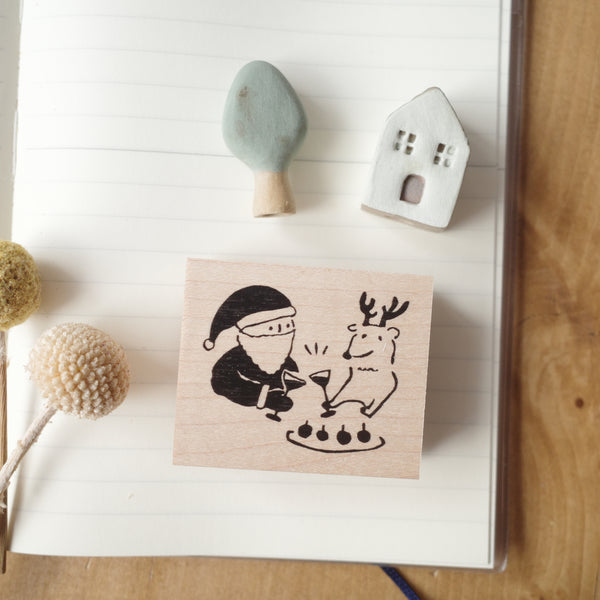 Hankodori stamp - Santa and Reindeer Xmas party