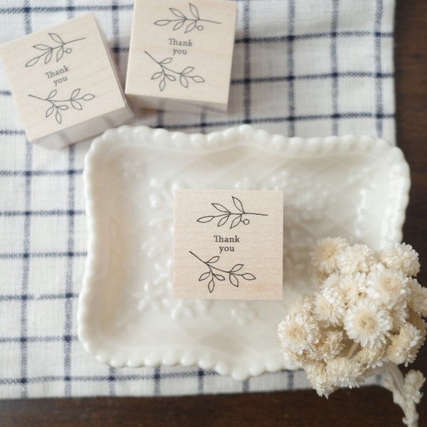 Hutte Paper Works Stamp - Leaf/Thank You
