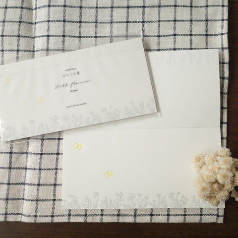 Hutte Paper Works Long Letterpress Memo Pad - Wild Flower