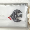toi toi toi Handmade Accessories - Brooch Bird with Red Seed (Pre-order)