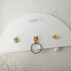 toi toi toi Handmade Accessories - Trio Earrings (Blue x Yellow x Pink)