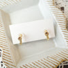 itotsumugi Handmade Accessories - Little Flower Earrings (Beige x Navy) No.3