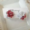 itotsumugi Handmade Accessories - Little Flower Earrings (Grey x Red) No.4