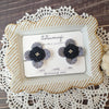 itotsumugi Handmade Accessories - Black x White Flower Earrings No.5 & 6